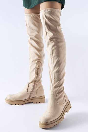 Stivali piatti beige sopra... 2