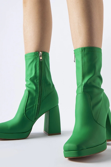 Stivaletti con tacco alto verde opaco Isauro