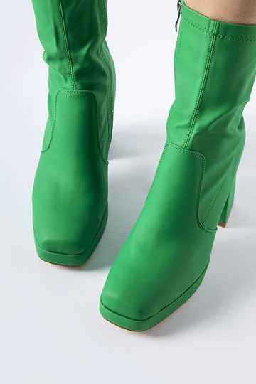 Stivaletti con tacco alto verde opaco Isauro 2