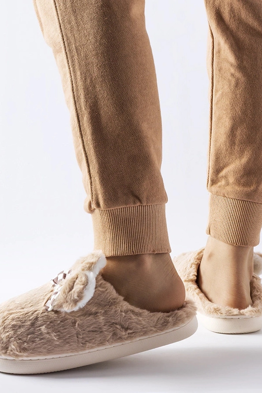 Ciabatte da donna beige isolate con... Ciabatte da donna beige isolate con...