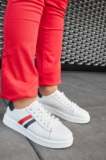 Sneakers Camilla in pelle bianca con lacci 2