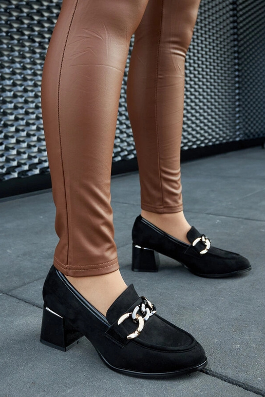 Scarpe nere con tacco a blocco in...