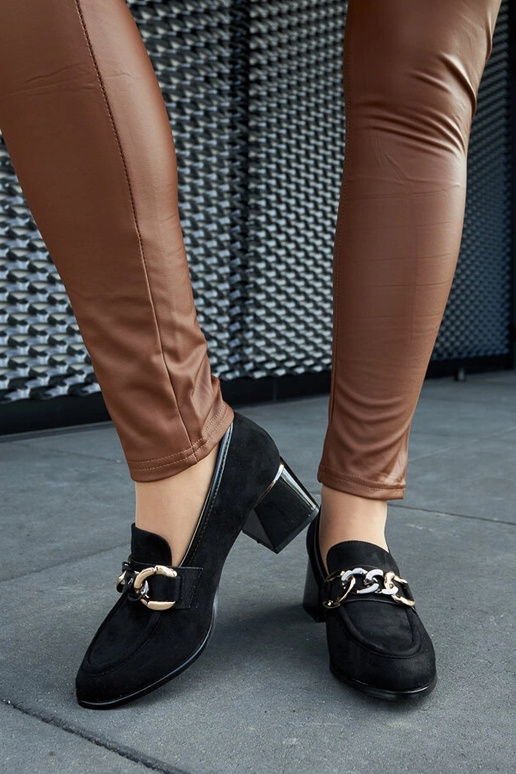 Scarpe nere con tacco a blocco in...