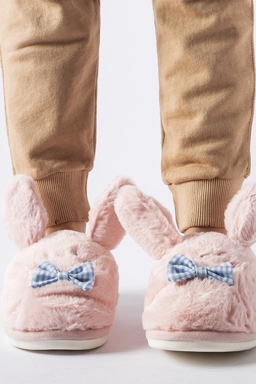 Pantofole rosa di Bruno con orecchie e fiocco