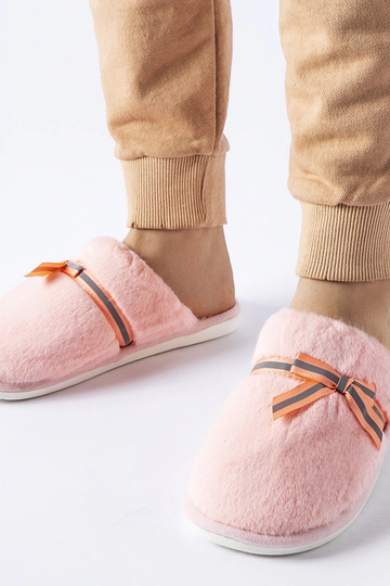 Pantofole calde rosa con fiocco Antonina