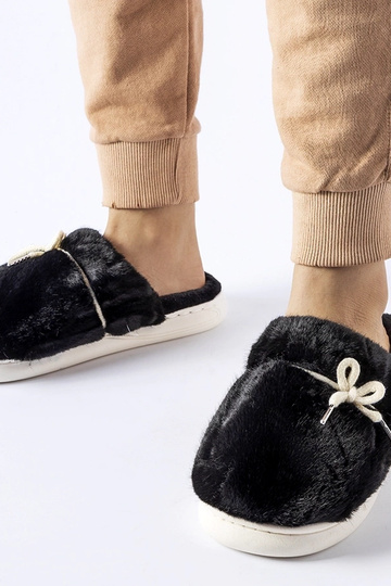 Pantofole nere con cordino decorativo Medoro 2
