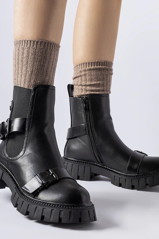 Stivaletti neri con suola Fontarine...