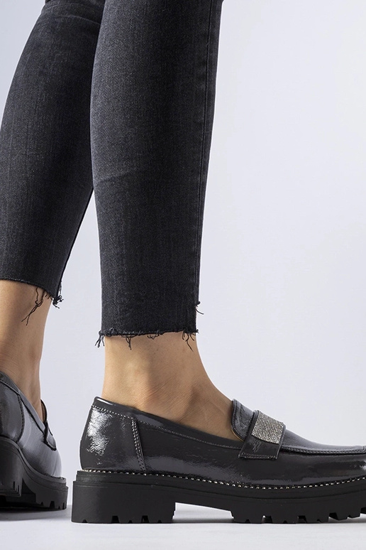 Mocassini lucidi grigio scuro Fecteau