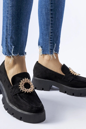 Mocassini neri decorati con...