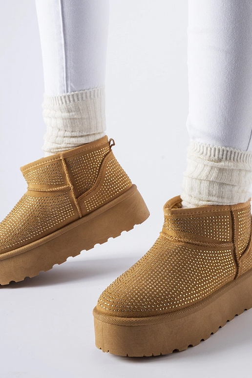 Stivali da neve marroni con zirconi... Stivali da neve marroni con zirconi...