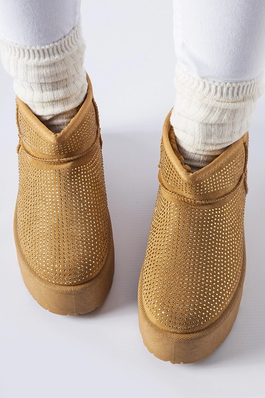 Stivali da neve marroni con zirconi... Stivali da neve marroni con zirconi...