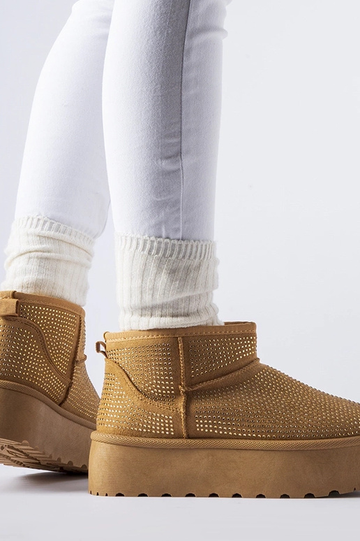 Stivali da neve marroni con zirconi... Stivali da neve marroni con zirconi...