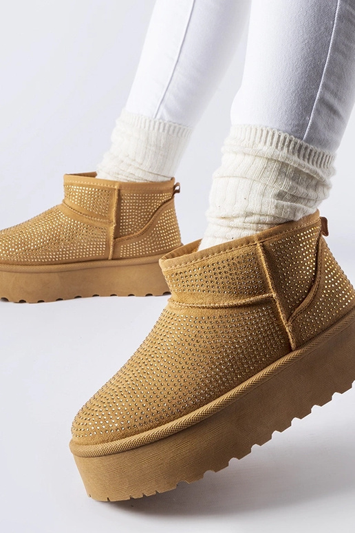 Stivali da neve marroni con zirconi... Stivali da neve marroni con zirconi...