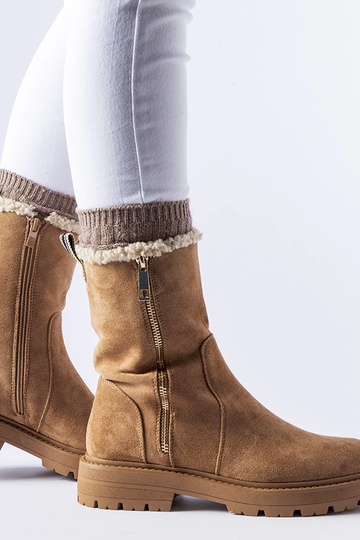 Anfibi beige imbottiti con zip Sunnyslope