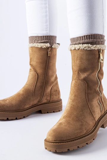 Anfibi beige imbottiti con zip Sunnyslope 2