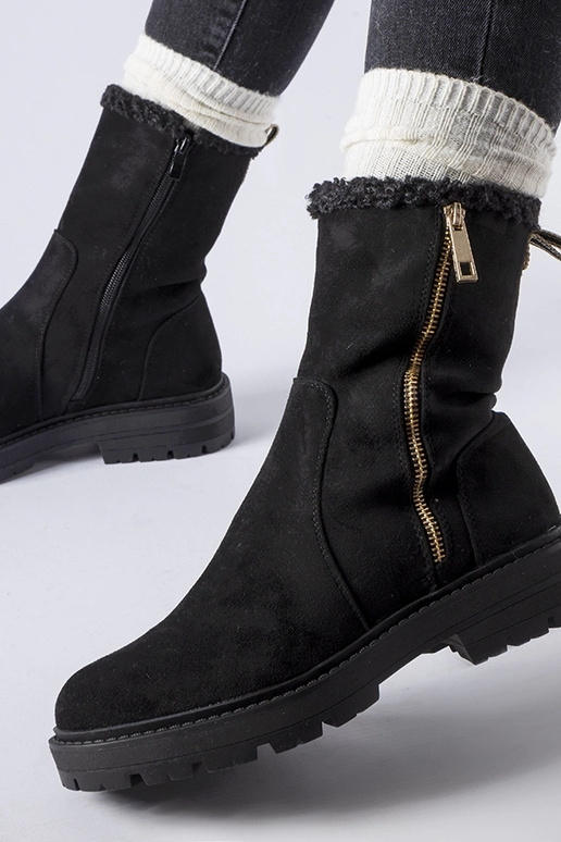 Anfibi neri imbottiti con zip Sunnyslope