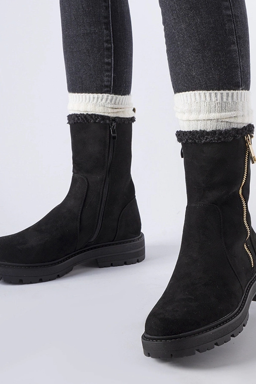 Anfibi neri imbottiti con zip Sunnyslope