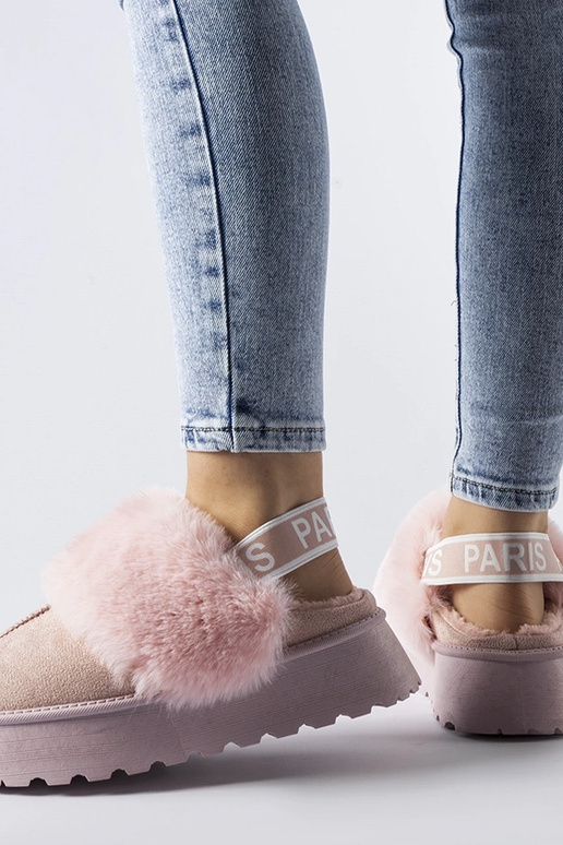 Pantofole rosa isolanti con elastico...