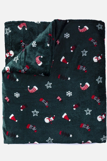 Coperta verde con motivi...