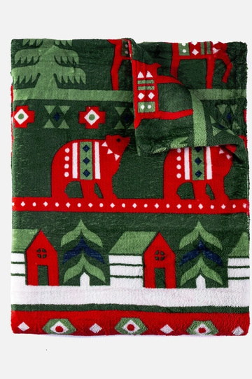 Coperta verde con motivi...