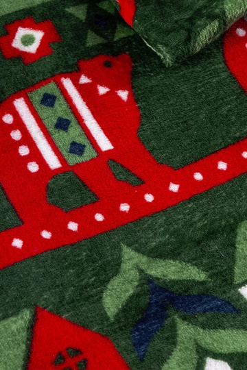 Coperta verde con motivi natalizi Mary 2
