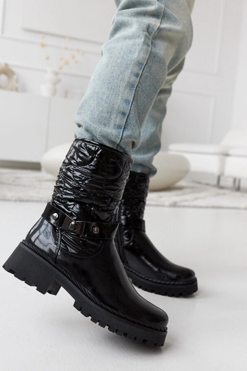 Scarpe laccate nere con...