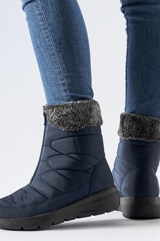 Stivali da neve con zeppa blu navy...