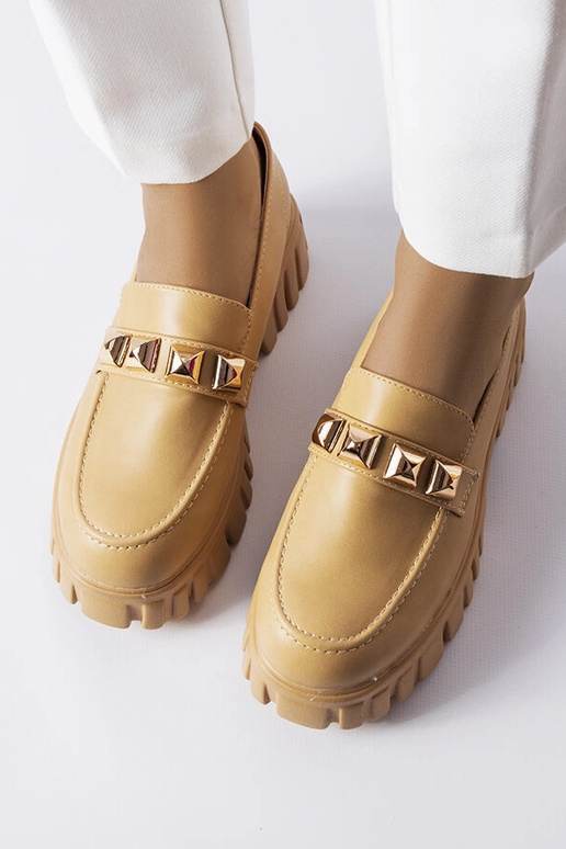 Mocassini con plateau beige Frisco