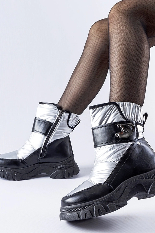 Stivali da neve Carta isolati neri e... Stivali da neve Carta isolati neri e...