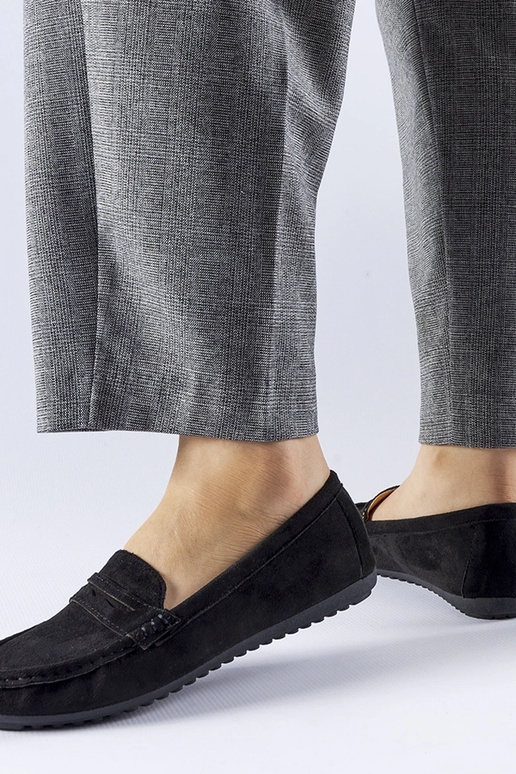 Mocassini neri in scamosciato...