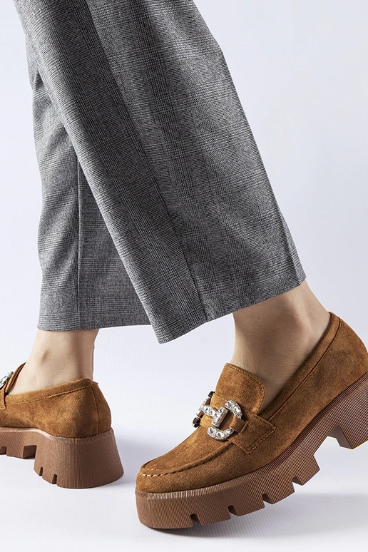 Mocassini marroni con zirconi di Giacomo