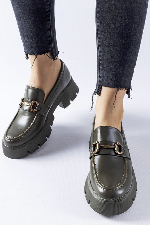 Mocassini verdi con fibbia Cerzeto