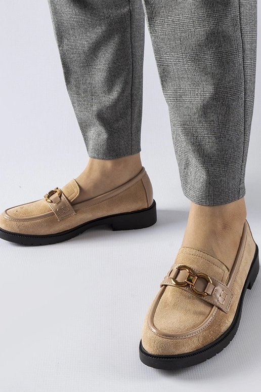 Mocassini con fibbia Seggiano beige