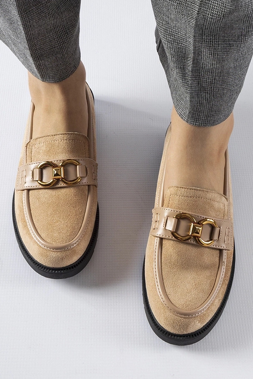 Mocassini con fibbia Seggiano beige