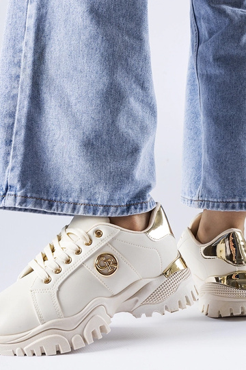 Sneakers beige con suola...