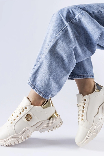 Sneakers beige con suola massiccia Arpaia 2