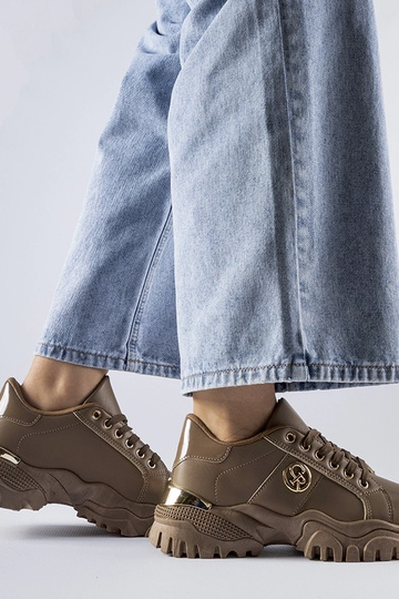 Sneakers marroni con suola massiccia Arpaia 2