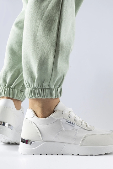 Sneakers in tessuto bianco Geraldino