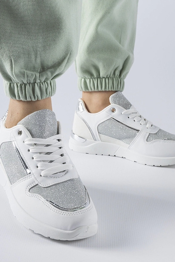 Sneakers bianche con filo decorativo Facondo
