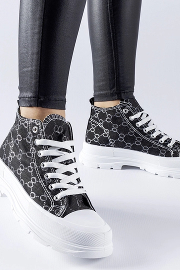 Sneakers nere decorate con monogramma Terenzio