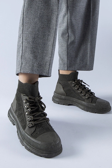 Sneakers alte in tessuto verde Casalma