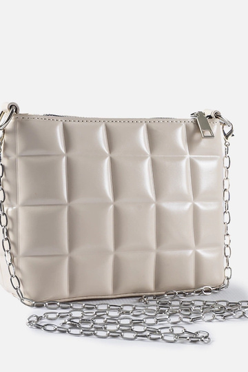 Borsa trapuntata bianca con catena Laas