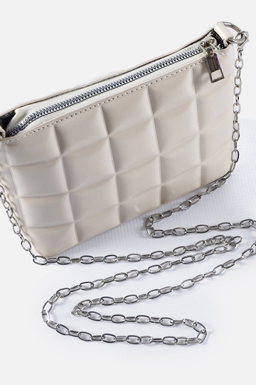 Borsa trapuntata bianca con catena Laas 2