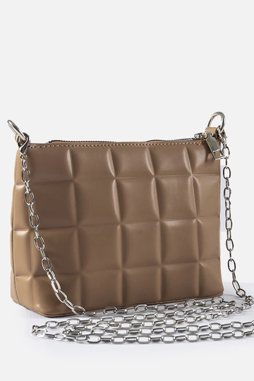 Borsa trapuntata beige con catena Laas