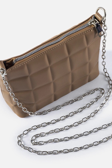 Borsa trapuntata beige con catena Laas 2