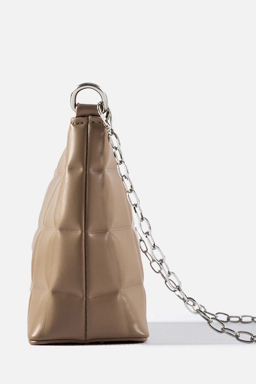 Borsa trapuntata beige con catena Laas