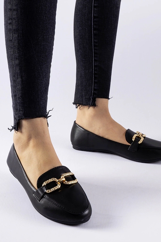 Mocassini neri con fibbia Sovera