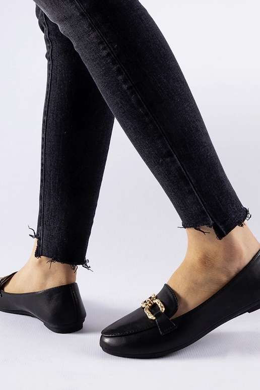 Mocassini neri con fibbia Sovera