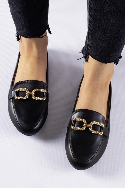 Mocassini neri con fibbia Sovera