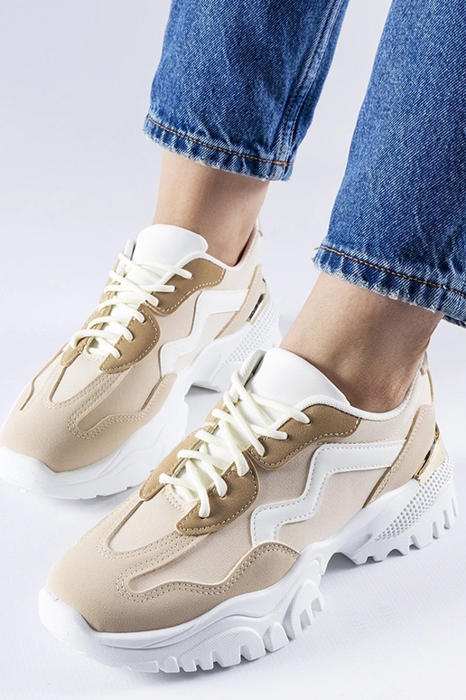 Sneakers beige con suola spessa Gironic